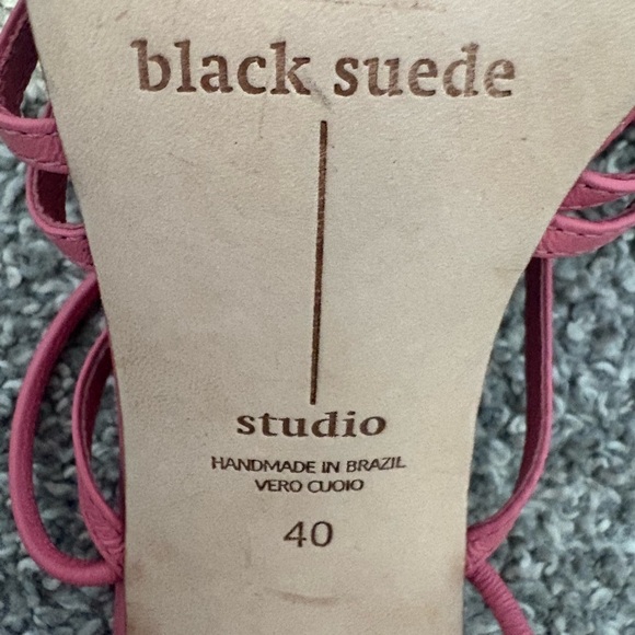 Black Suede Studio Handmade in Brazil Pink Strappy Sandals Size 8 - Picture 7 of 8